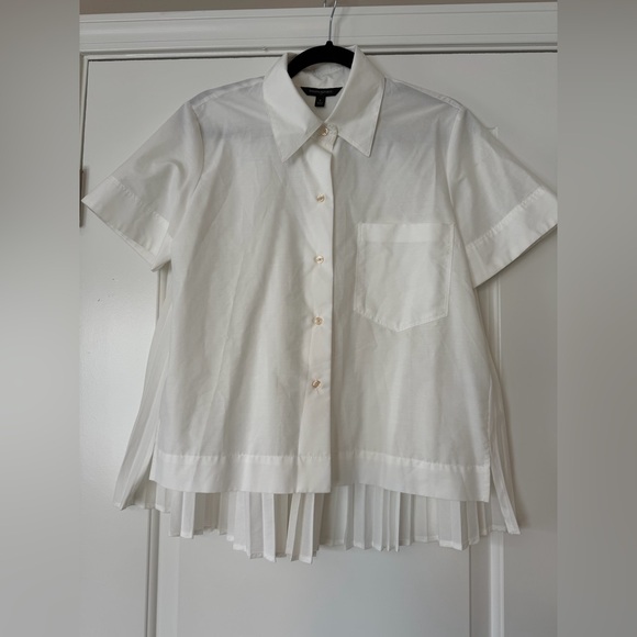 NWT Banana Republic Factory pleated back “mullet” blouse - Picture 4 of 14